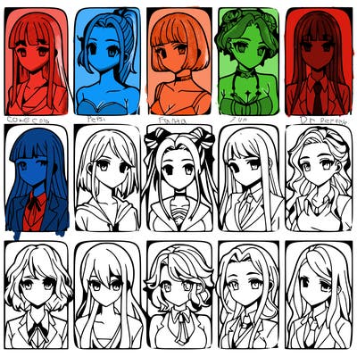 girls that look diffrent anime