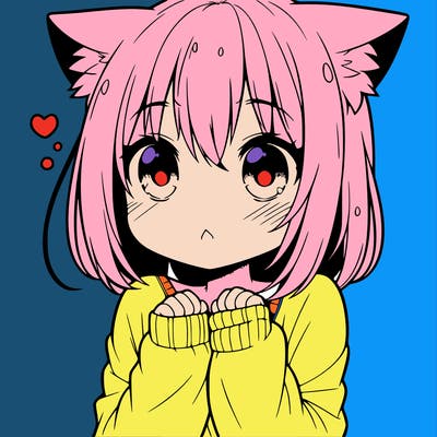 shy anime catgirl
