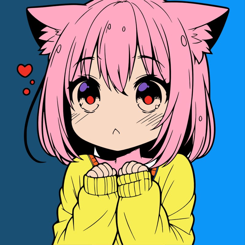 shy anime catgirl