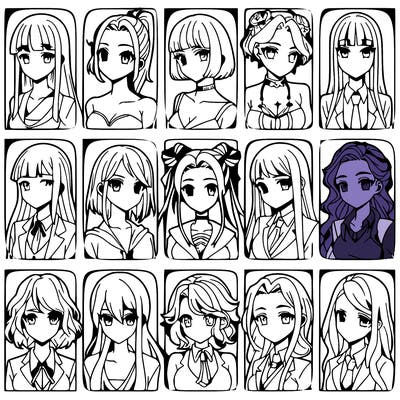 girls that look diffrent anime