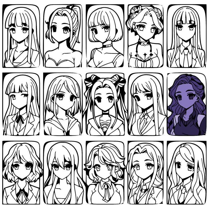 girls that look diffrent anime