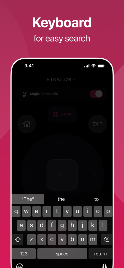 LG TV Remote Control Smart TVs - LG TV remote app keyboard interface for easy search on smart TVs