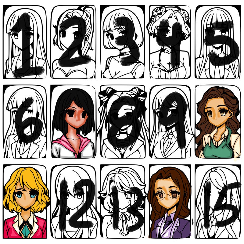 girls that look diffrent anime