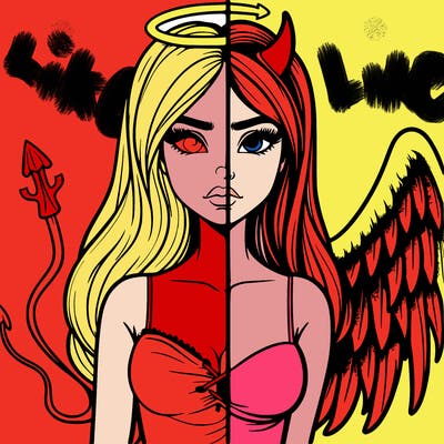 devil vs angel realistic girl