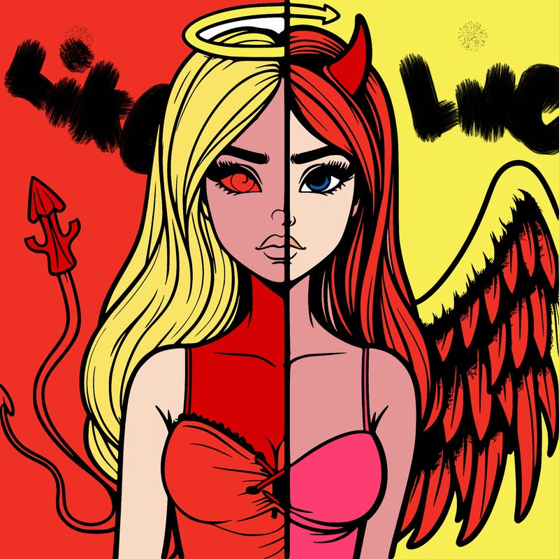 devil vs angel realistic girl