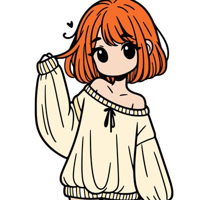 girl in baggy sweater hanging off her shoulder