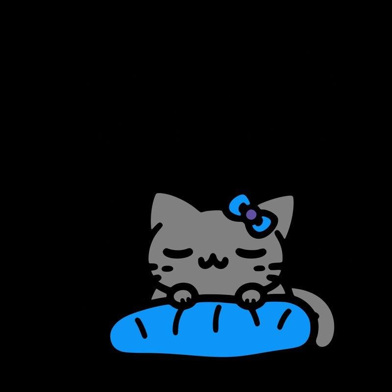 kitty taking a nap dream talking and saying "i'm new, please get me at least 10 likes pls!!"