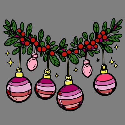 christmas garland with big bulbs