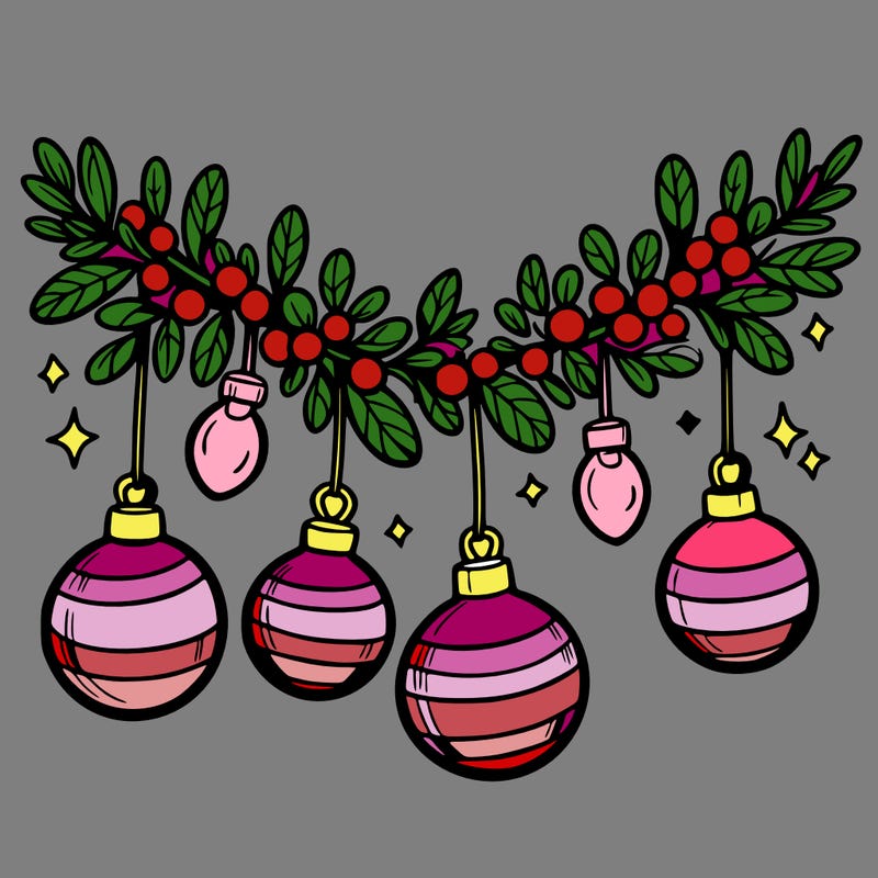 christmas garland with big bulbs