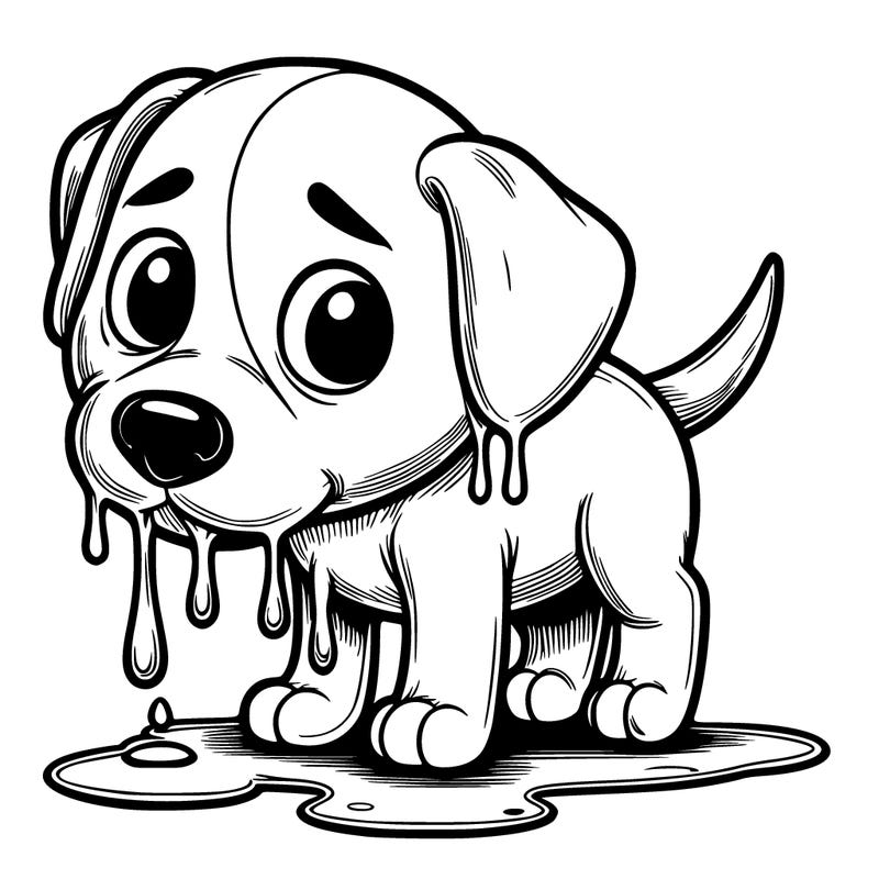 realistic dog that is dripping down