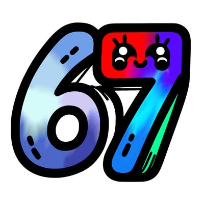 the numbers 67