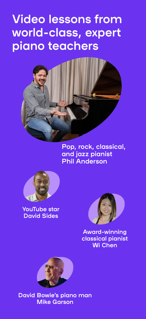 Playground: Real Piano Lessons - A display of expert piano teachers providing video lessons including world class pianists and YouTube stars