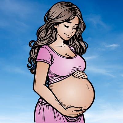 woman heavily pregnant realistic