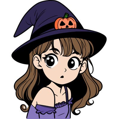 teen ager in halloween hat