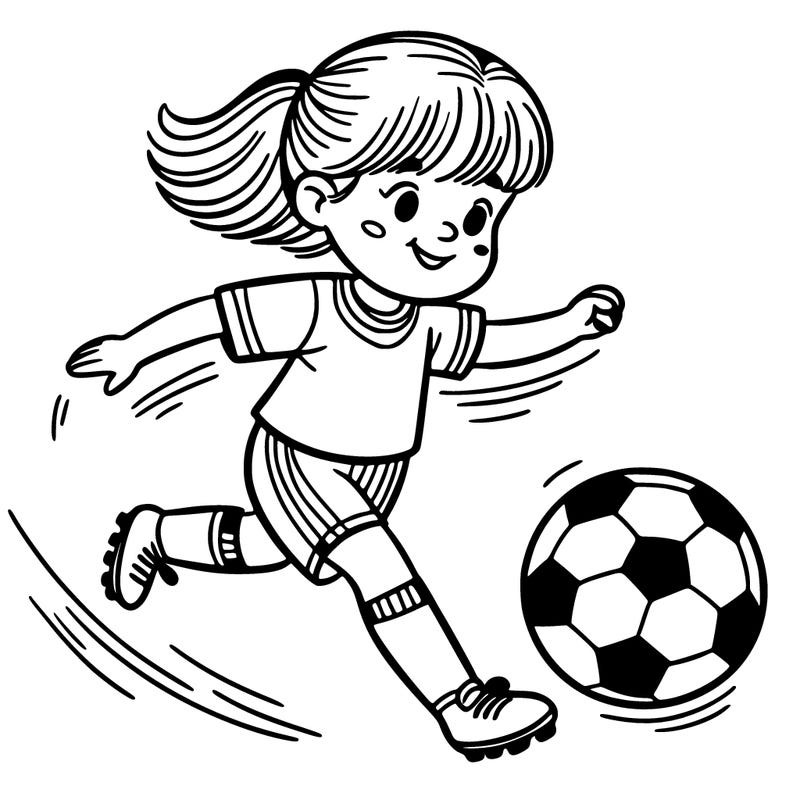 girl playing soccer