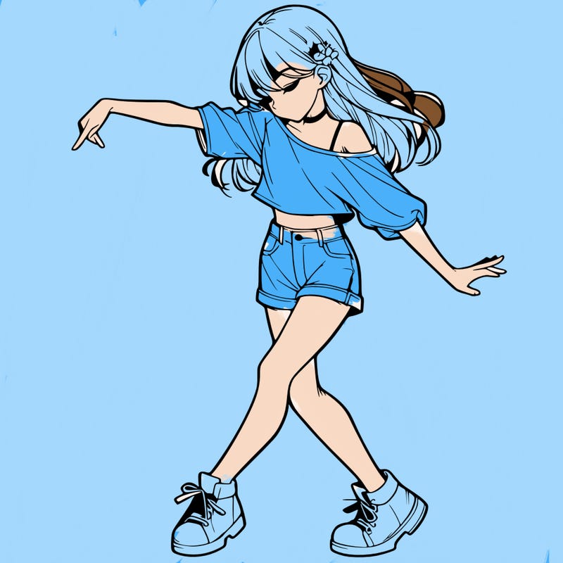 realistic girl danceing