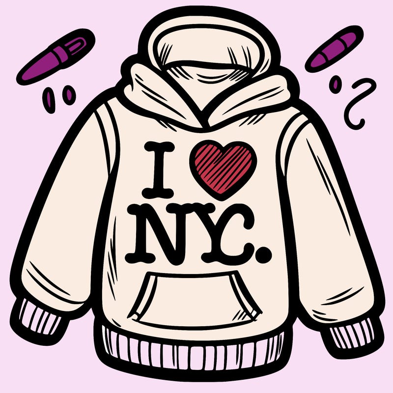 hoodie that says i luv nyc