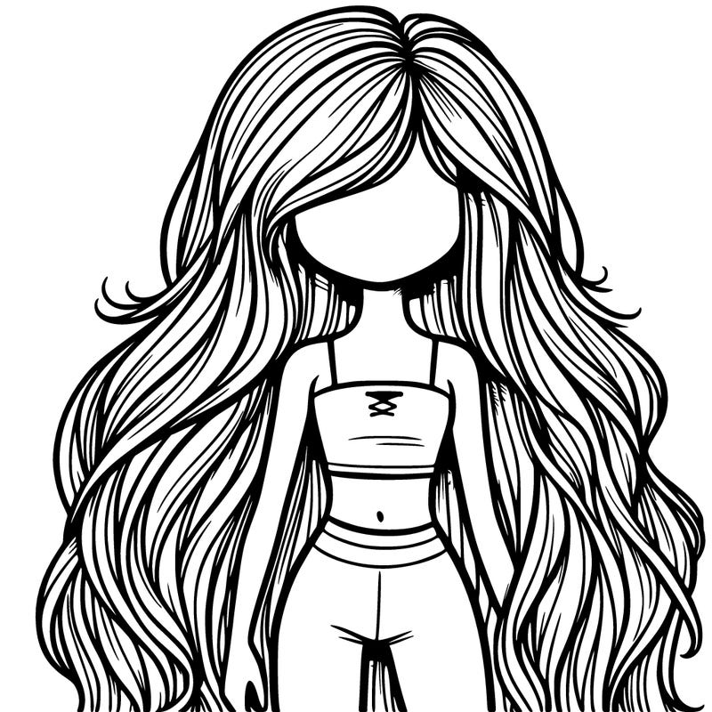 girl with really long hair in a crop top and leggings