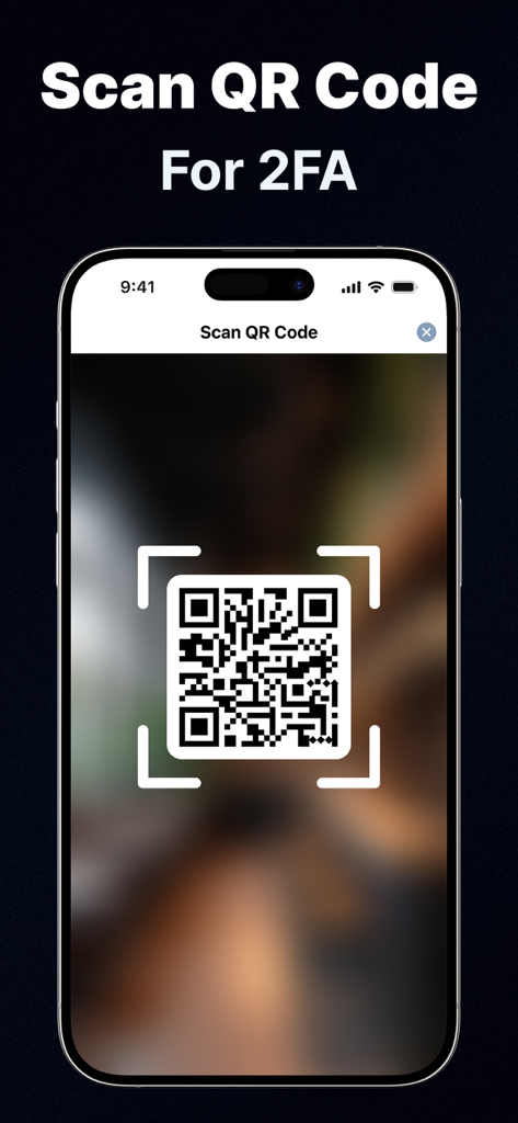 Authenticator App : 2FA Secure - iPhone scannt einen QR-Code zur Einrichtung der Zwei-Faktor-Authentifizierung