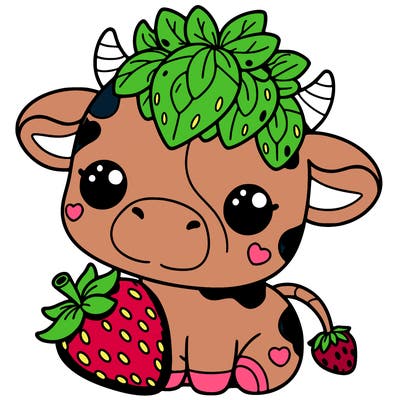 cute strawberry cow