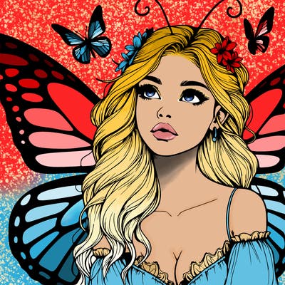 butterfly fairy realistic girl