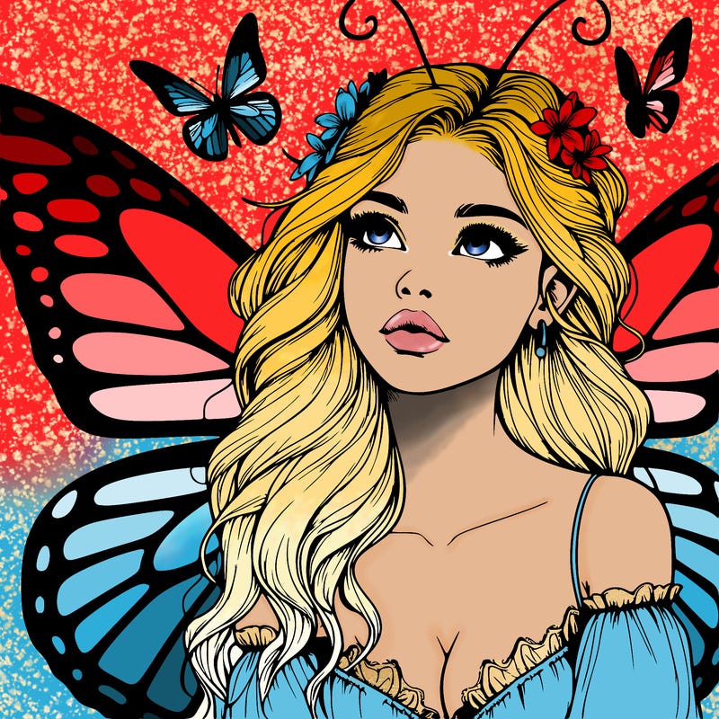 butterfly fairy realistic girl