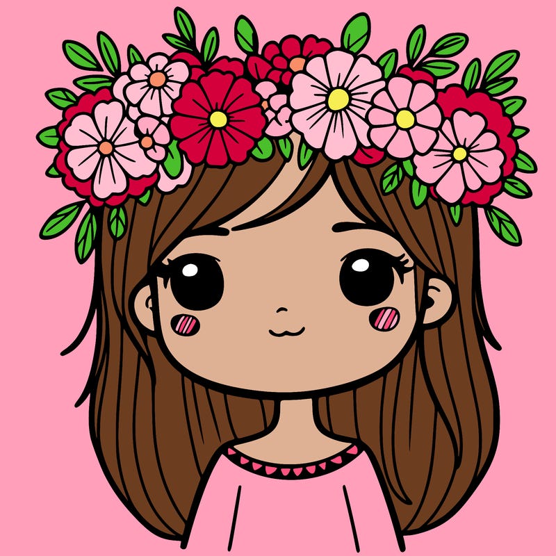 girl with flowers crown