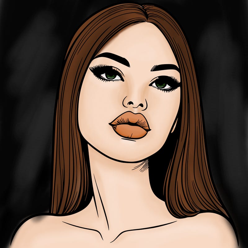 realistic woman with full lips
