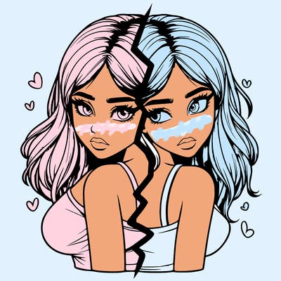 realistic girl split