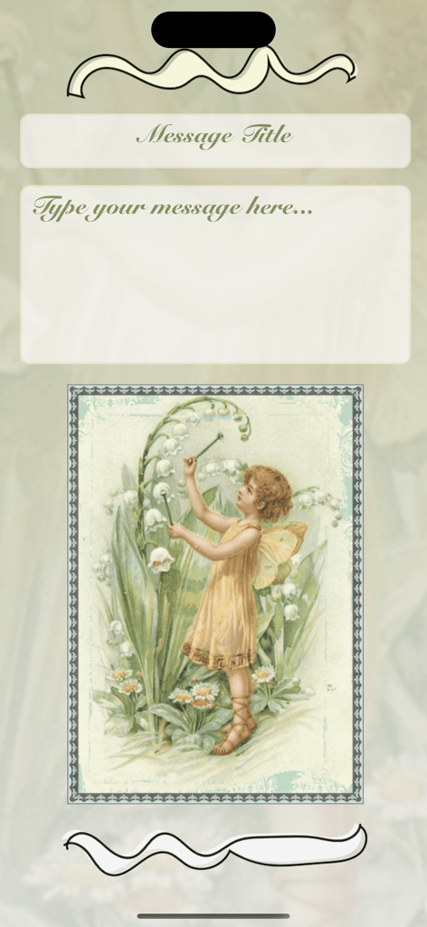 Classical Birthday - Digital birthday card editor featuring a vintage lily of the valley illustration and text fields for personalization