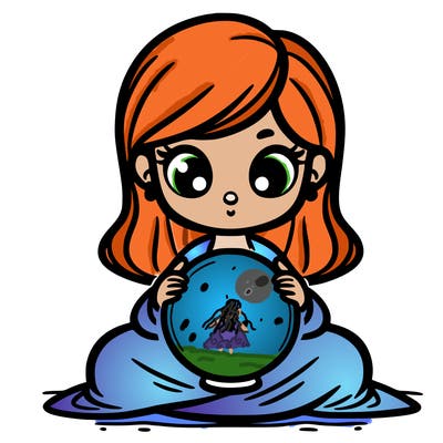 girl with a glowing orb