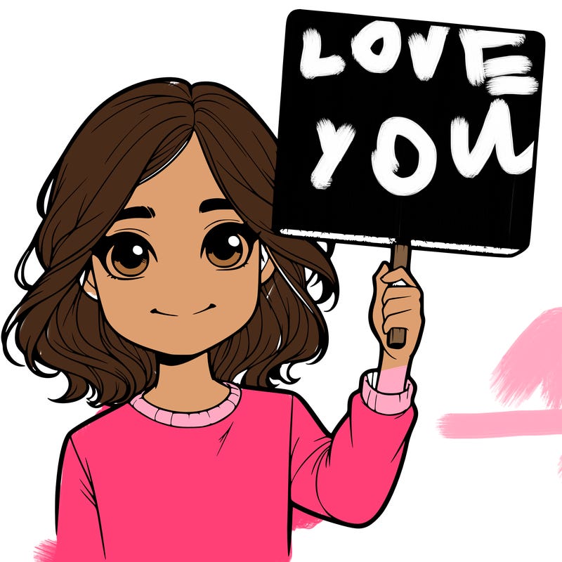 realistic girl holding up a sign