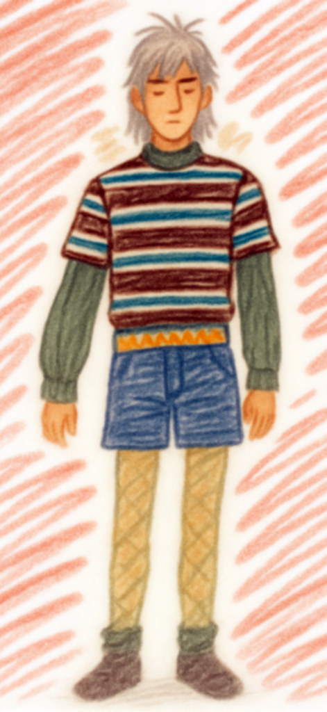 Symmetry Painter - Un boceto de personaje colorido dibujado a mano creado con Symmetry Painter.