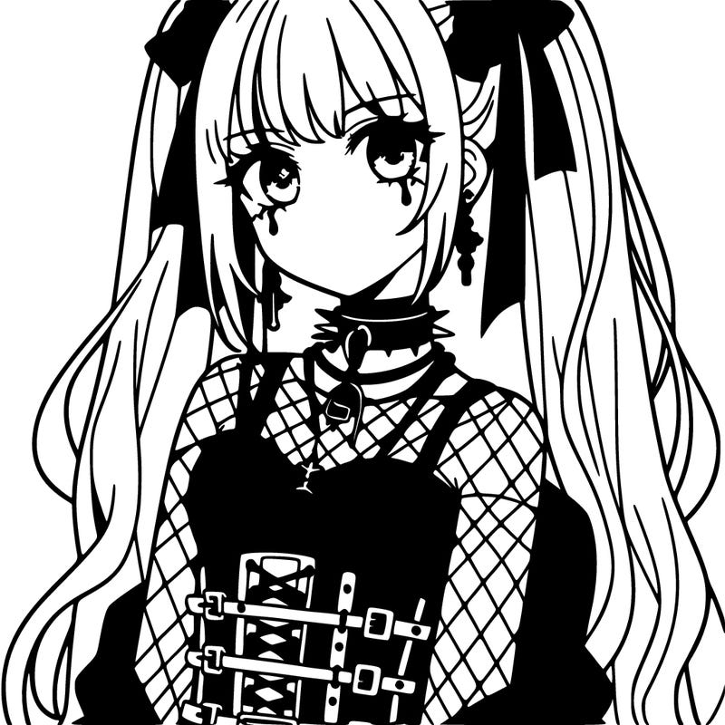 goth anime girl