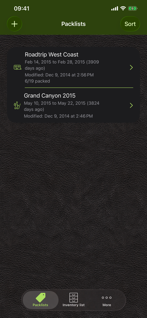Pack The Bag - Overview of travel packing lists in the Pack The Bag app.
