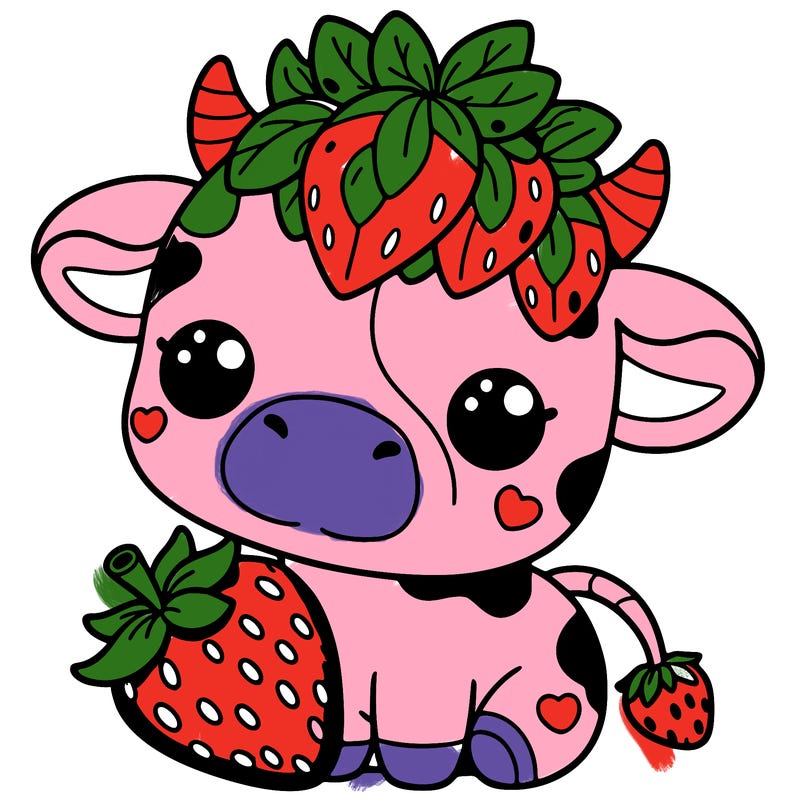 cute strawberry cow