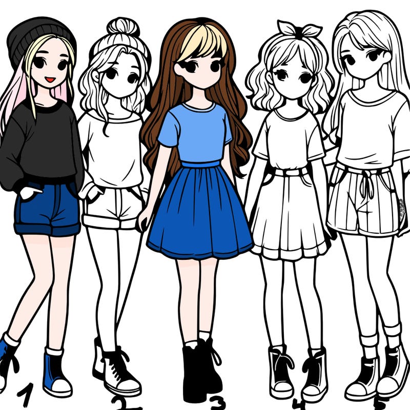 a group of five girls