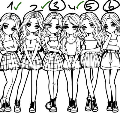 a group of girls realistic