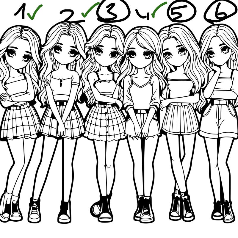 a group of girls realistic