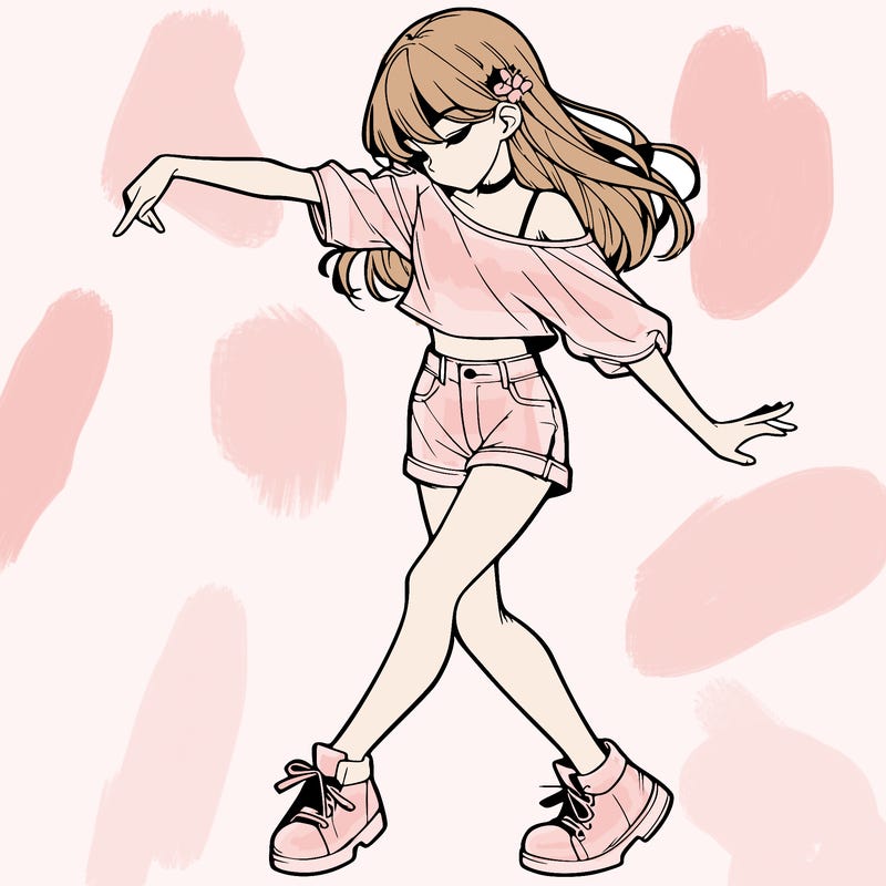 realistic girl danceing