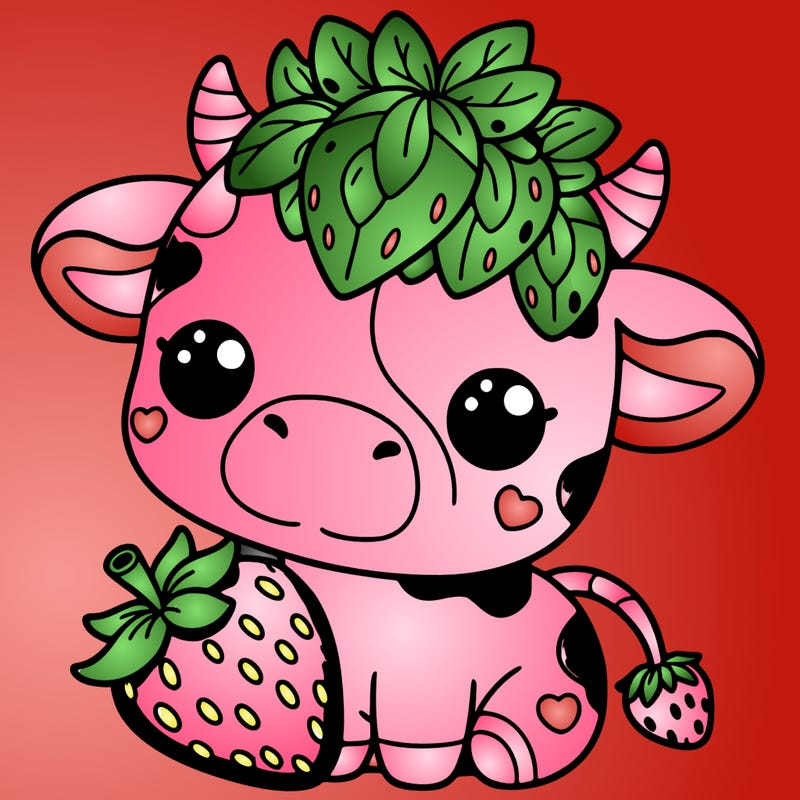 cute strawberry cow