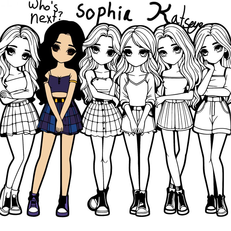 a group of girls realistic