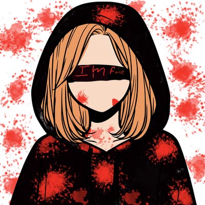 a faceless girl in a hoddie