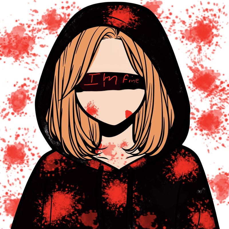 a faceless girl in a hoddie