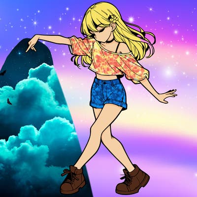 realistic girl danceing