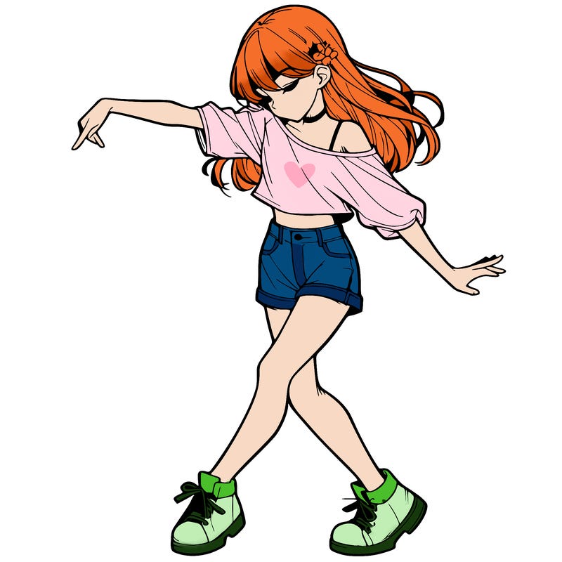 realistic girl danceing