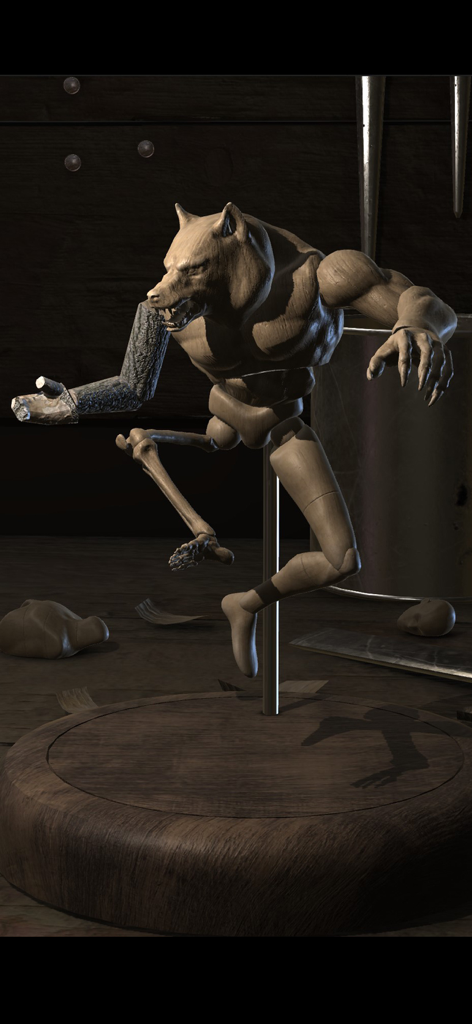 Poseit - 3D werewolf mannequin in a dynamic pose for artist reference