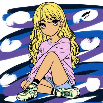 girl sitting realistic