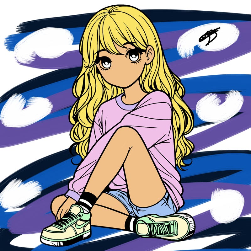 girl sitting realistic