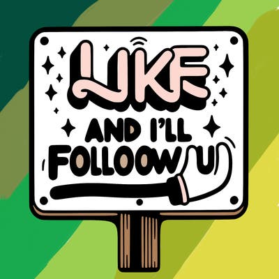 sighn that sais like and ill follow u